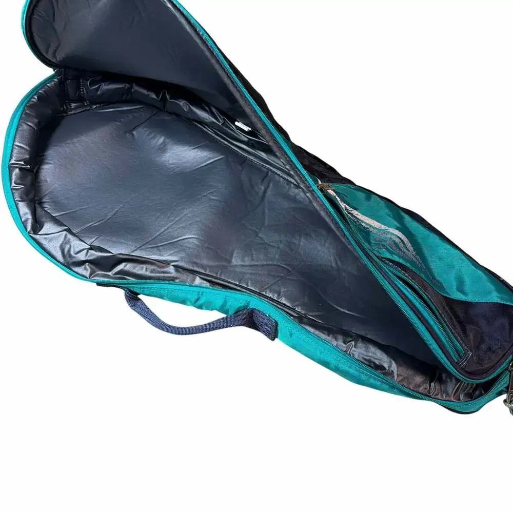 Vintage Prince Teal and Navy Blue Tennis Racquet Bag with Shoulder Strap